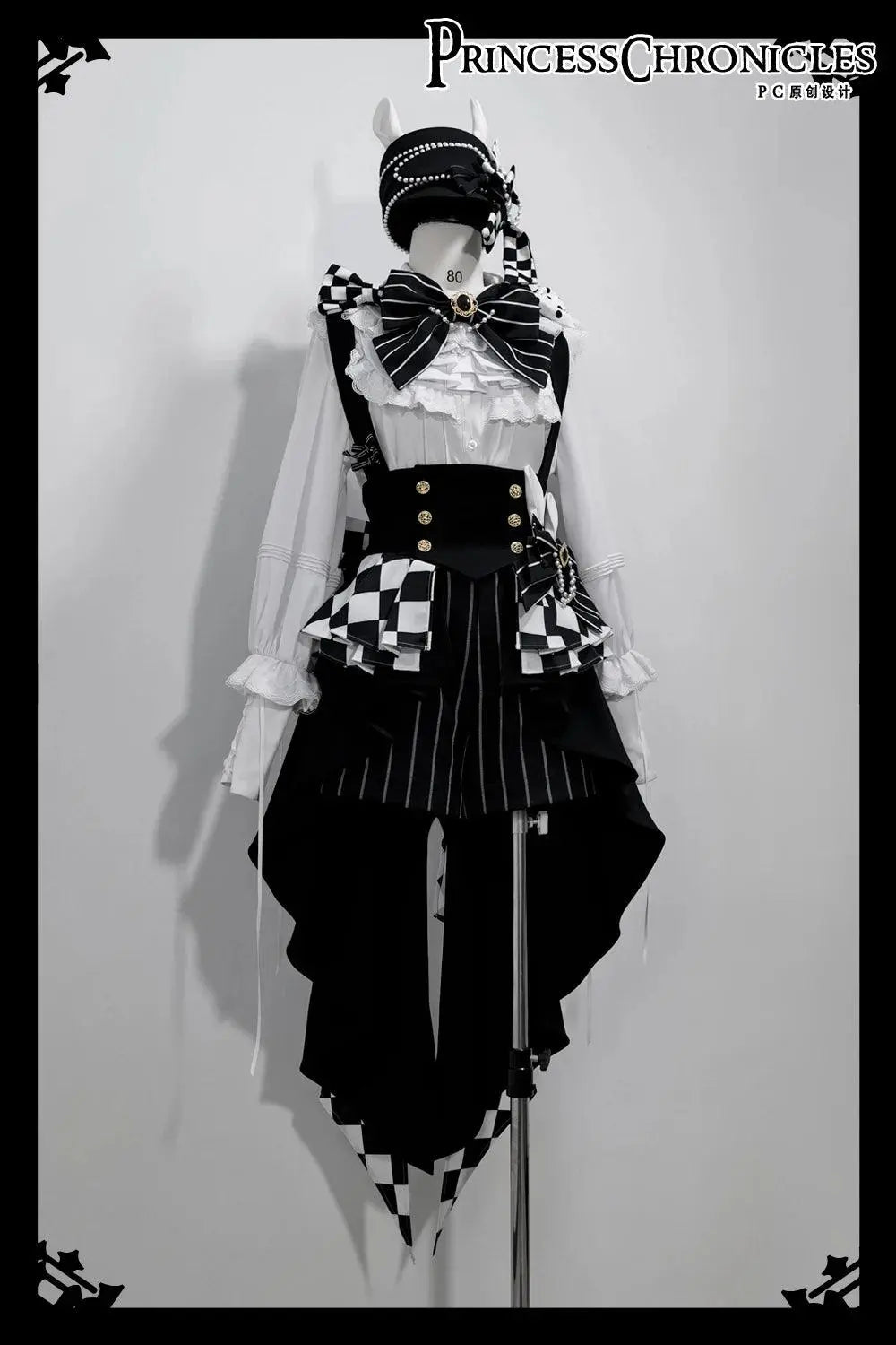 Ouji Outfit Cool Lolita Waist Cincher w. High Low Skirt by Princess Chronicles ~ Rabbit Theater Corset Costume Ouji Lolita Blous SS69