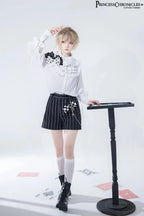 Ouji Outfit Cool Lolita Waist Cincher w. High Low Skirt by Princess Chronicles ~ Rabbit Theater Corset Costume Ouji Lolita Blous SS69