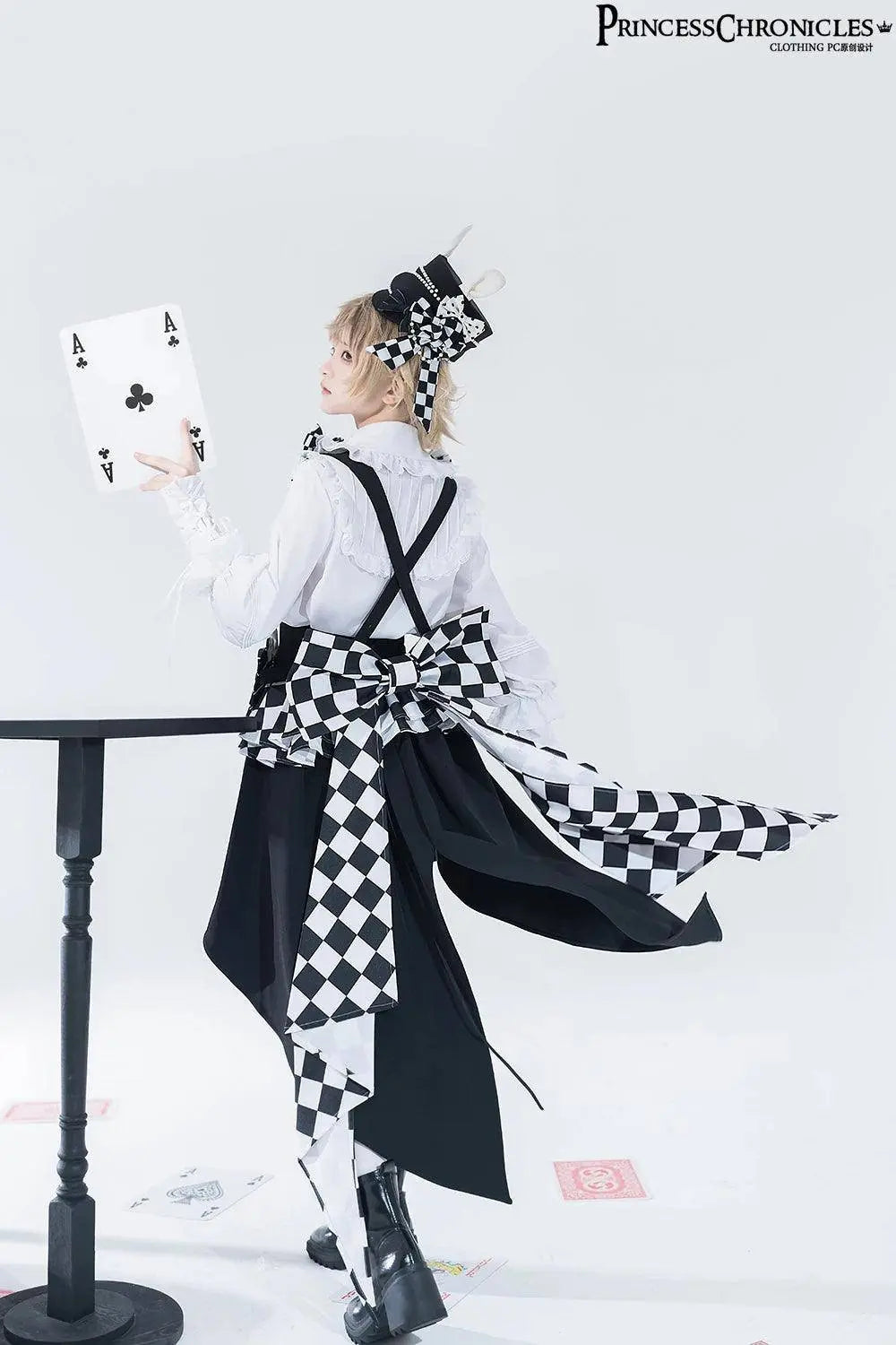 Ouji Outfit Cool Lolita Waist Cincher w. High Low Skirt by Princess Chronicles ~ Rabbit Theater Corset Costume Ouji Lolita Blous SS69