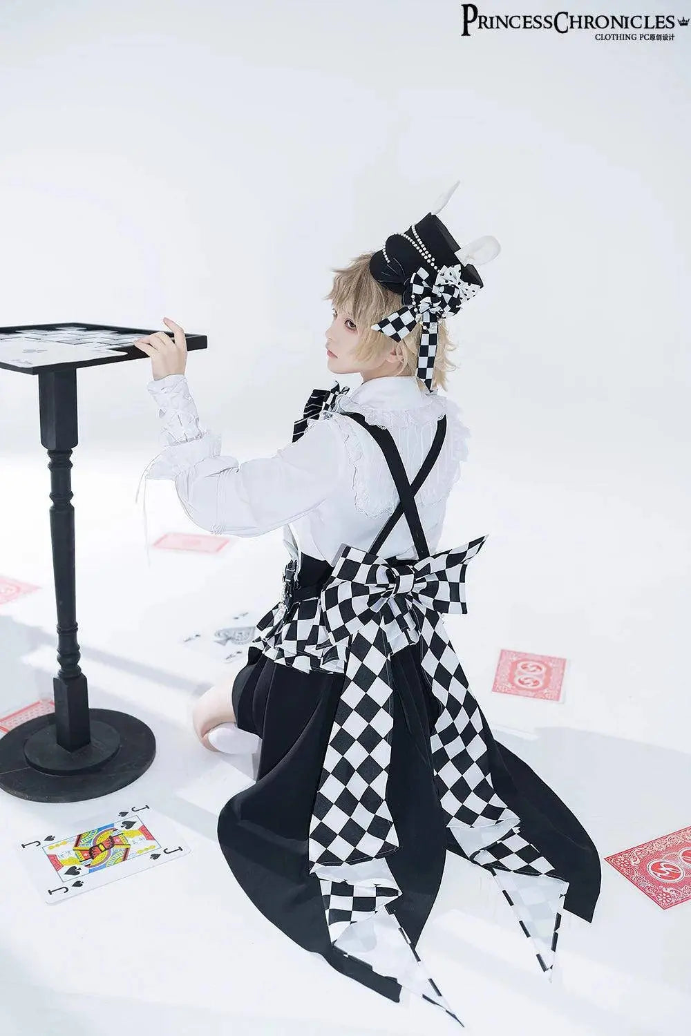 Ouji Outfit Cool Lolita Waist Cincher w. High Low Skirt by Princess Chronicles ~ Rabbit Theater Corset Costume Ouji Lolita Blous SS69