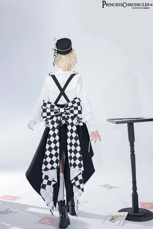 Ouji Outfit Cool Lolita Waist Cincher w. High Low Skirt by Princess Chronicles ~ Rabbit Theater Corset Costume Ouji Lolita Blous SS69