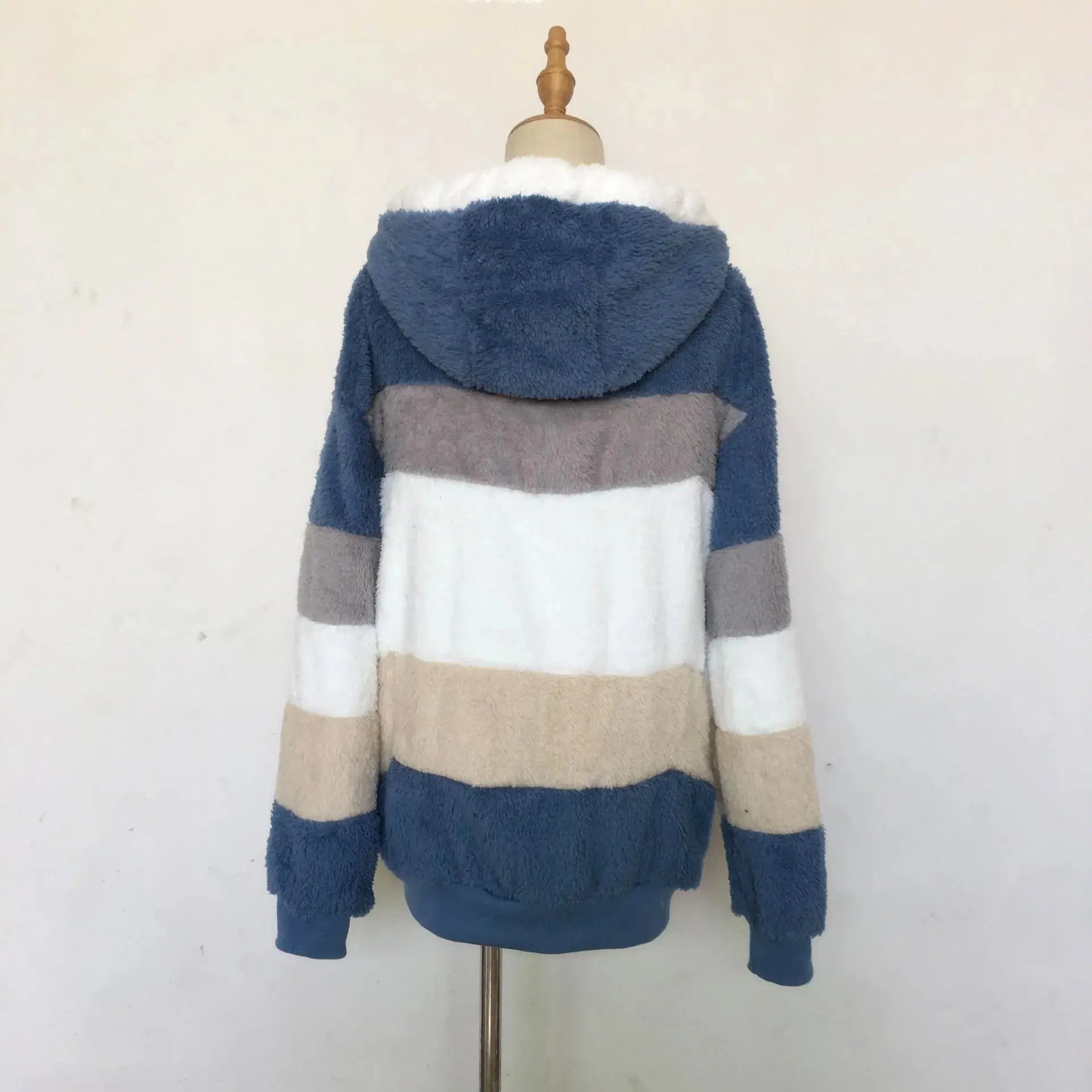 Oversized Jacket for Women 2025 New Autumn Winter Warm Plush Pocket Hooded Streetwear Loose Lady Outerwear Coat Roupas Feminina SS69