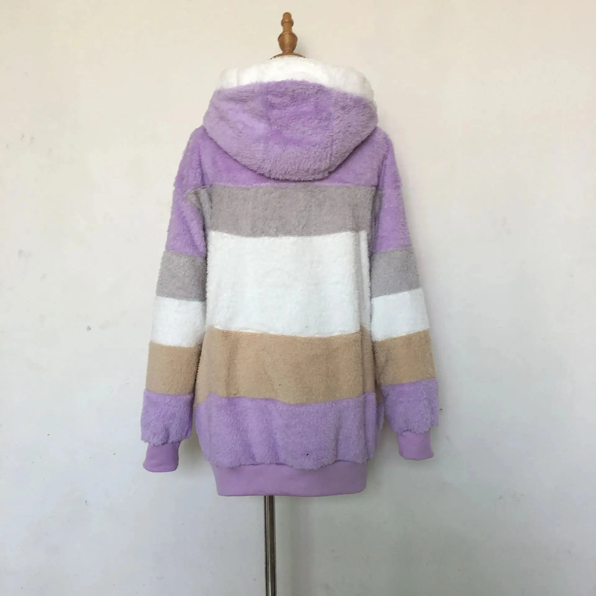 Oversized Jacket for Women 2025 New Autumn Winter Warm Plush Pocket Hooded Streetwear Loose Lady Outerwear Coat Roupas Feminina SS69