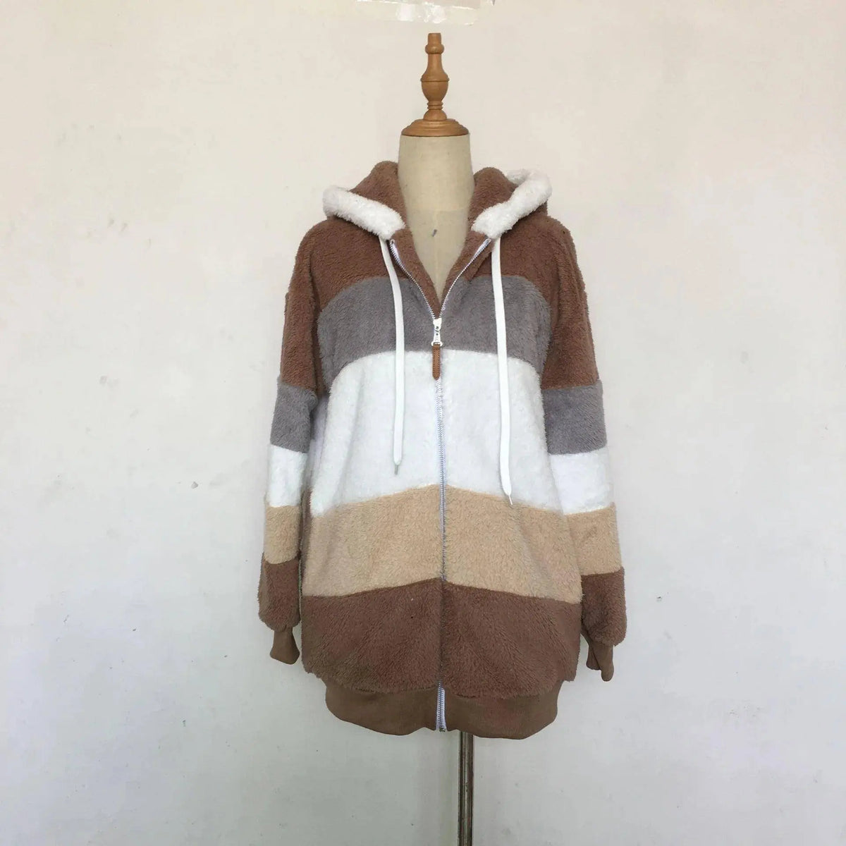 Oversized Jacket for Women 2025 New Autumn Winter Warm Plush Pocket Hooded Streetwear Loose Lady Outerwear Coat Roupas Feminina SS69