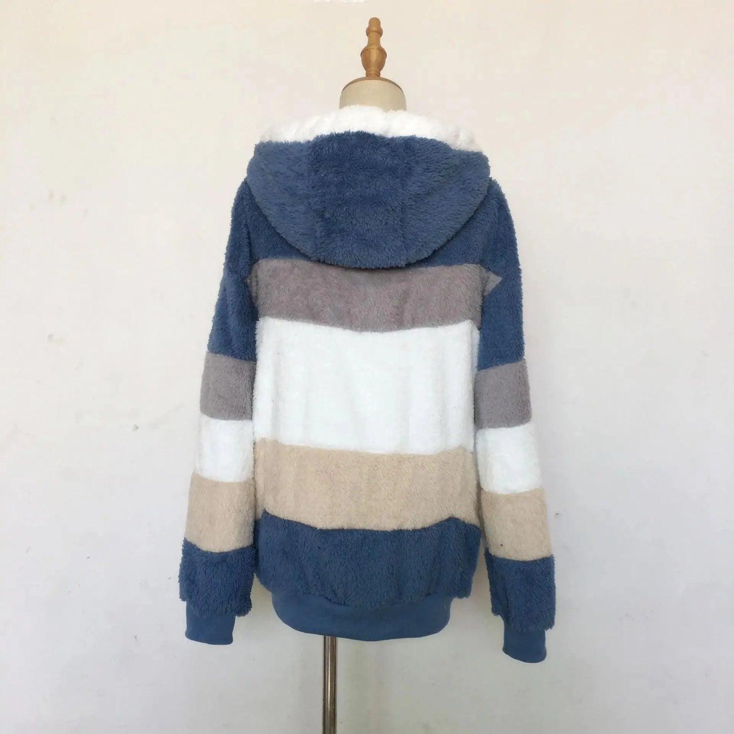 Oversized Jacket for Women 2025 New Autumn Winter Warm Plush Pocket Hooded Streetwear Loose Lady Outerwear Coat Roupas Feminina SS69