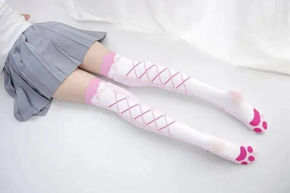 Overwatch D.Va Cartoon Printed Knee Length Socks Lolita Cute Anime Stockings Cosplay Clothing Accessories Long Socks - SS69