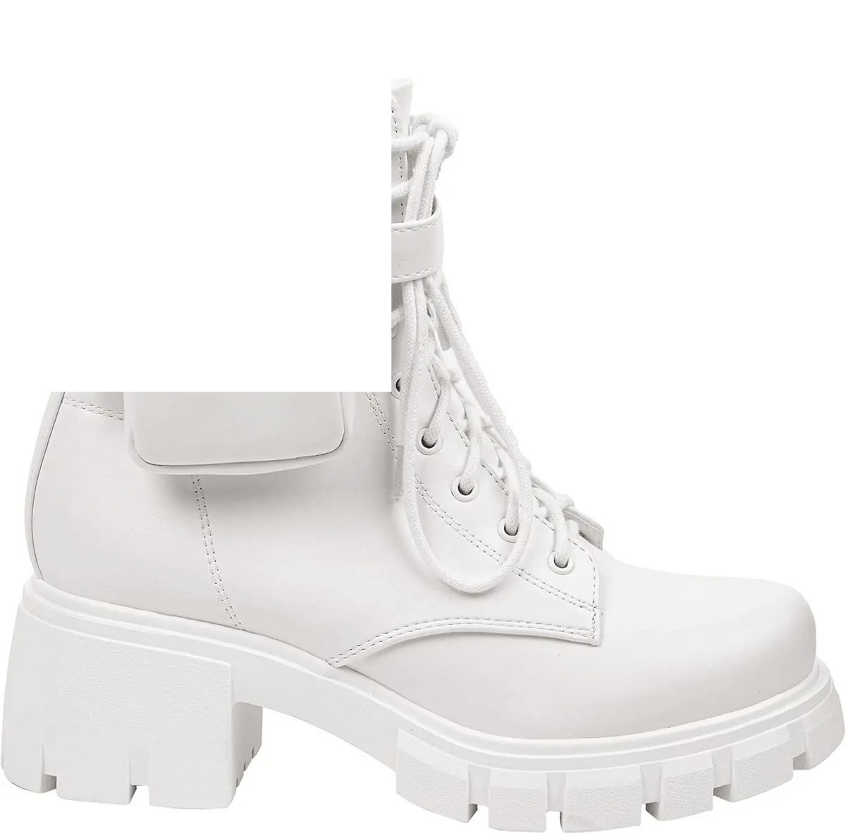 ~ POCKET ~ Platform Boots Chunky Block Heels Lug Sole Lace up round Toe Bootie Ankle Combat - SS69