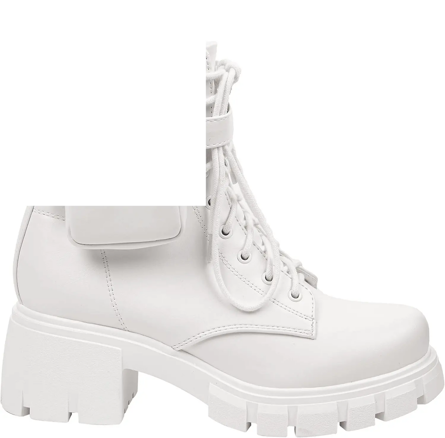 ~ POCKET ~ Platform Boots Chunky Block Heels Lug Sole Lace up round Toe Bootie Ankle Combat - SS69