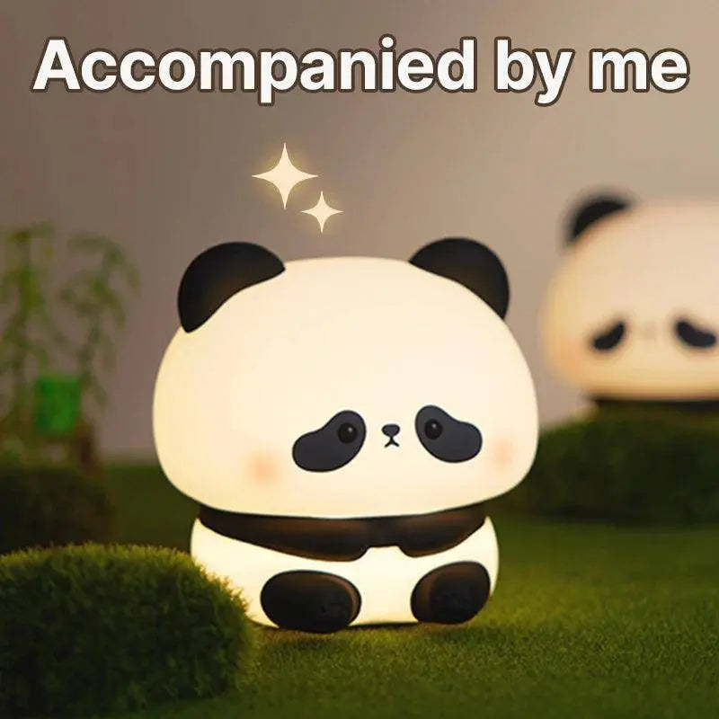 Panda LED Night Light Cute Silicone Night Light USB Rechargeable Touch Night Lamp Bedroom Timing Lamp Decoration Children's Gift SS69