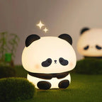 Panda LED Night Light Cute Silicone Night Light USB Rechargeable Touch Night Lamp Bedroom Timing Lamp Decoration Children's Gift SS69