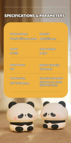Panda LED Night Light Cute Silicone Night Light USB Rechargeable Touch Night Lamp Bedroom Timing Lamp Decoration Children's Gift SS69
