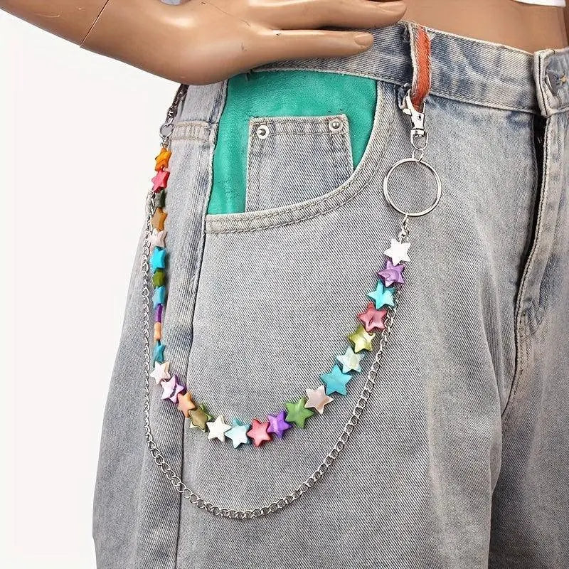 Pendant Waist Chain - Belt Accessory SS69 8.69 Colorful Shell Five-pointed Star Waist Chain