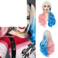 Pink and Blue Long Curly Wigs for Cosplay, Halloween, Party Show, Daily Use - Suicide Squad Harley Quinn - SS69