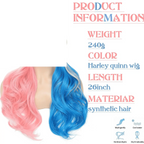 Pink and Blue Long Curly Wigs for Cosplay, Halloween, Party Show, Daily Use - Suicide Squad Harley Quinn - SS69