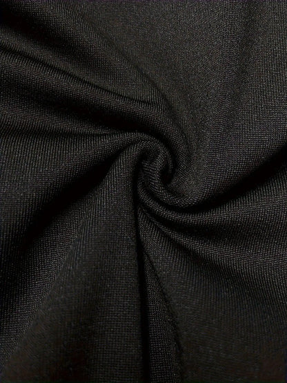 Plus Size Colorblock Stripe Print Drawstring Dress, Casual Off Shoulder Long Sleeve Dress, Women's Plus Size Clothing SS69