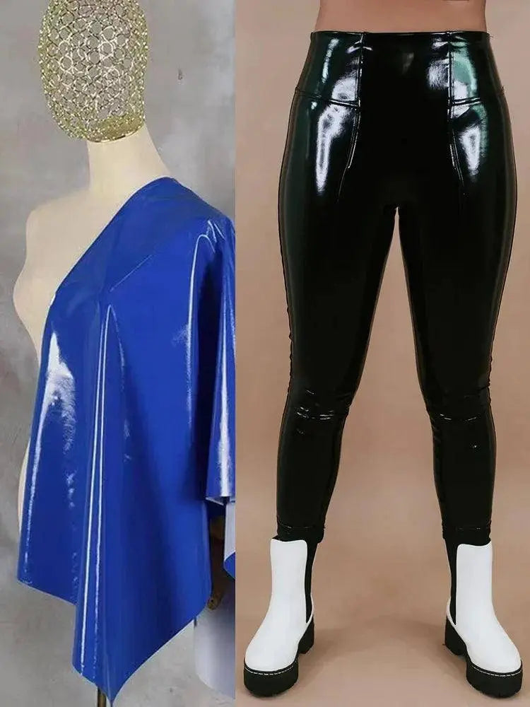 Plus Size Faux Latex Pants Women Gothic Shiny Patent Leather Trousers 9XLStretch Splicing Pencil Pants 8XL Clubwear Custom 7XL SS69 52.69 Blue / 9XL