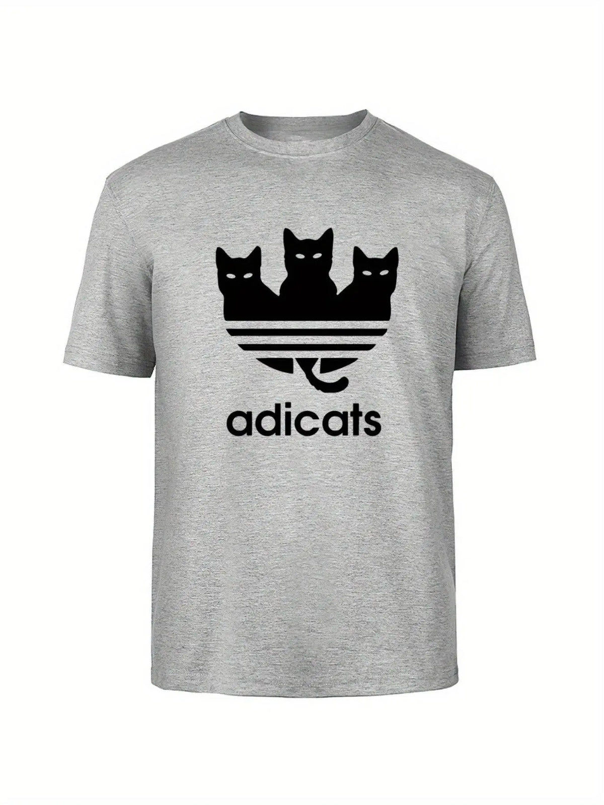 Plus Size Men's Cotton T-Shirt - Cute Three Cats Print, Breathable & Comfortable Casual Tee for Summer Outdoor Streetwear - SS69