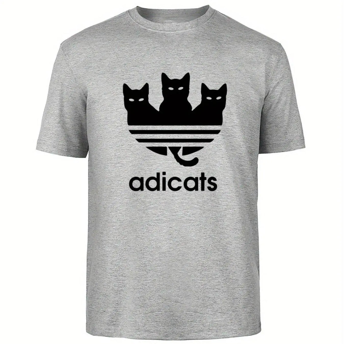 Plus Size Men's Cotton T-Shirt - Cute Three Cats Print, Breathable & Comfortable Casual Tee for Summer Outdoor Streetwear - SS69