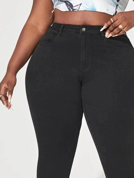 Plus Size Skinny High Waist Jeans for Women Legging Stretch Denim Women Jeans Curvy Pencil Black Color Mom Jeans Fitting Pants SS69