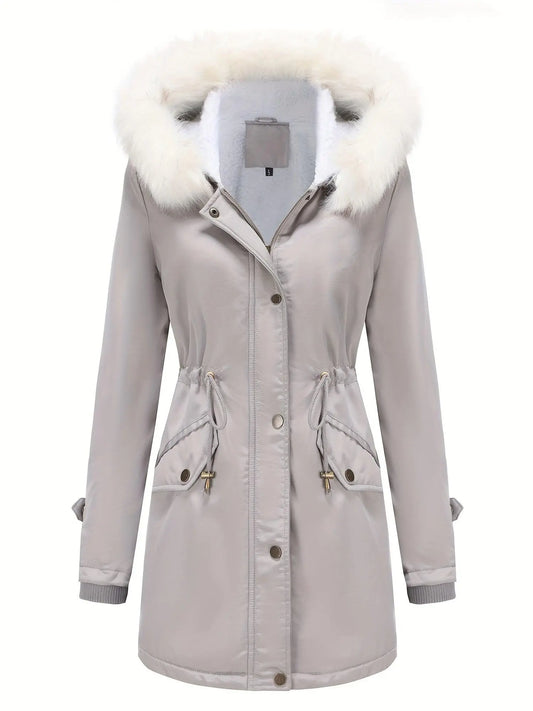 Plus Size Women's Parka Coat with Hood - 100% Polyester SS69