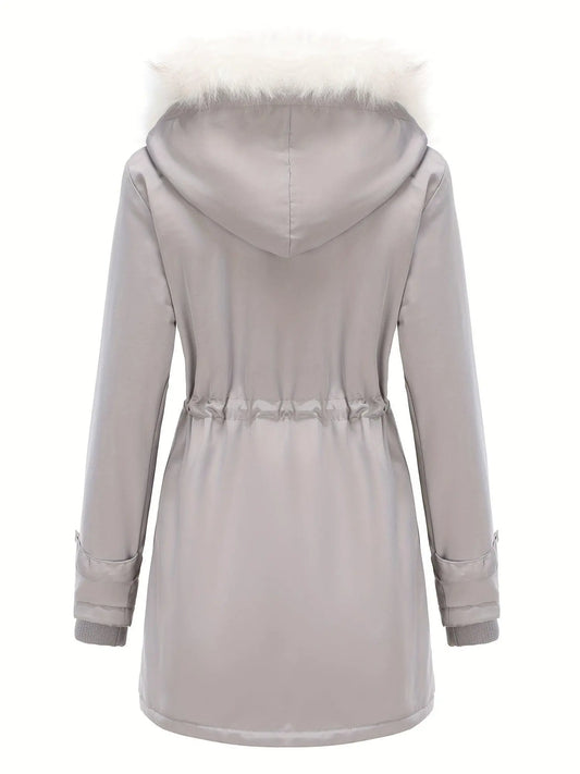 Plus Size Women's Parka Coat with Hood - 100% Polyester SS69