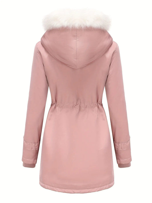 Plus Size Women's Parka Coat with Hood - 100% Polyester SS69