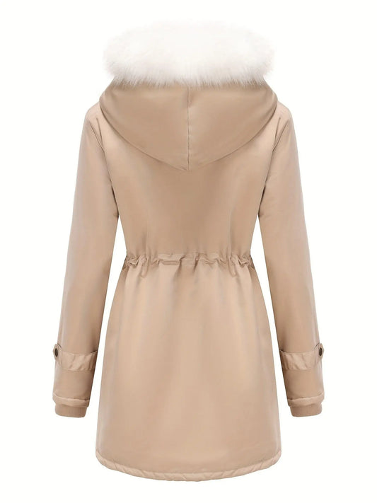 Plus Size Women's Parka Coat with Hood - 100% Polyester SS69