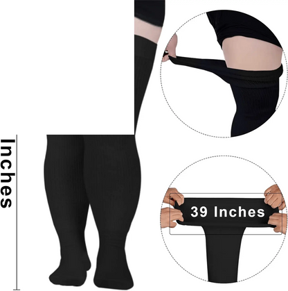 Plus Size Womens Thigh High Socks for Thick Thighs- Extra Long - SS69