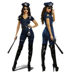 Police Costume Women's Sexy Cop Officer Cosplay Uniform Halloween Carnival Party Policewomen Jumpsuit Fancy Dress SS69