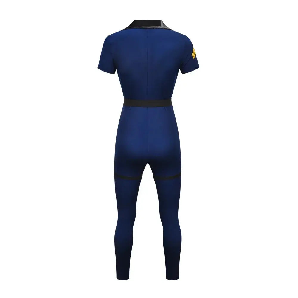 Police Costume Women's Sexy Cop Officer Cosplay Uniform Halloween Carnival Party Policewomen Jumpsuit Fancy Dress SS69