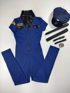 Police Costume Women's Sexy Cop Officer Cosplay Uniform Halloween Carnival Party Policewomen Jumpsuit Fancy Dress SS69