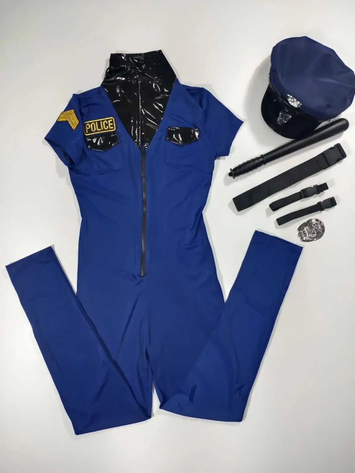 Police Costume Women's Sexy Cop Officer Cosplay Uniform Halloween Carnival Party Policewomen Jumpsuit Fancy Dress SS69