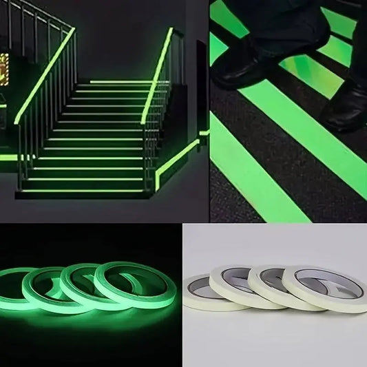 Premium Glow-in-The-Dark PVC Tape - Ultra-Bright, Rechargeable, and Long-Lasting Fluorescent Green Adhesive SS69