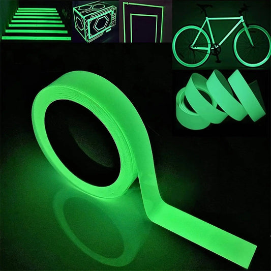 Premium Glow-in-The-Dark PVC Tape - Ultra-Bright, Rechargeable, and Long-Lasting Fluorescent Green Adhesive SS69
