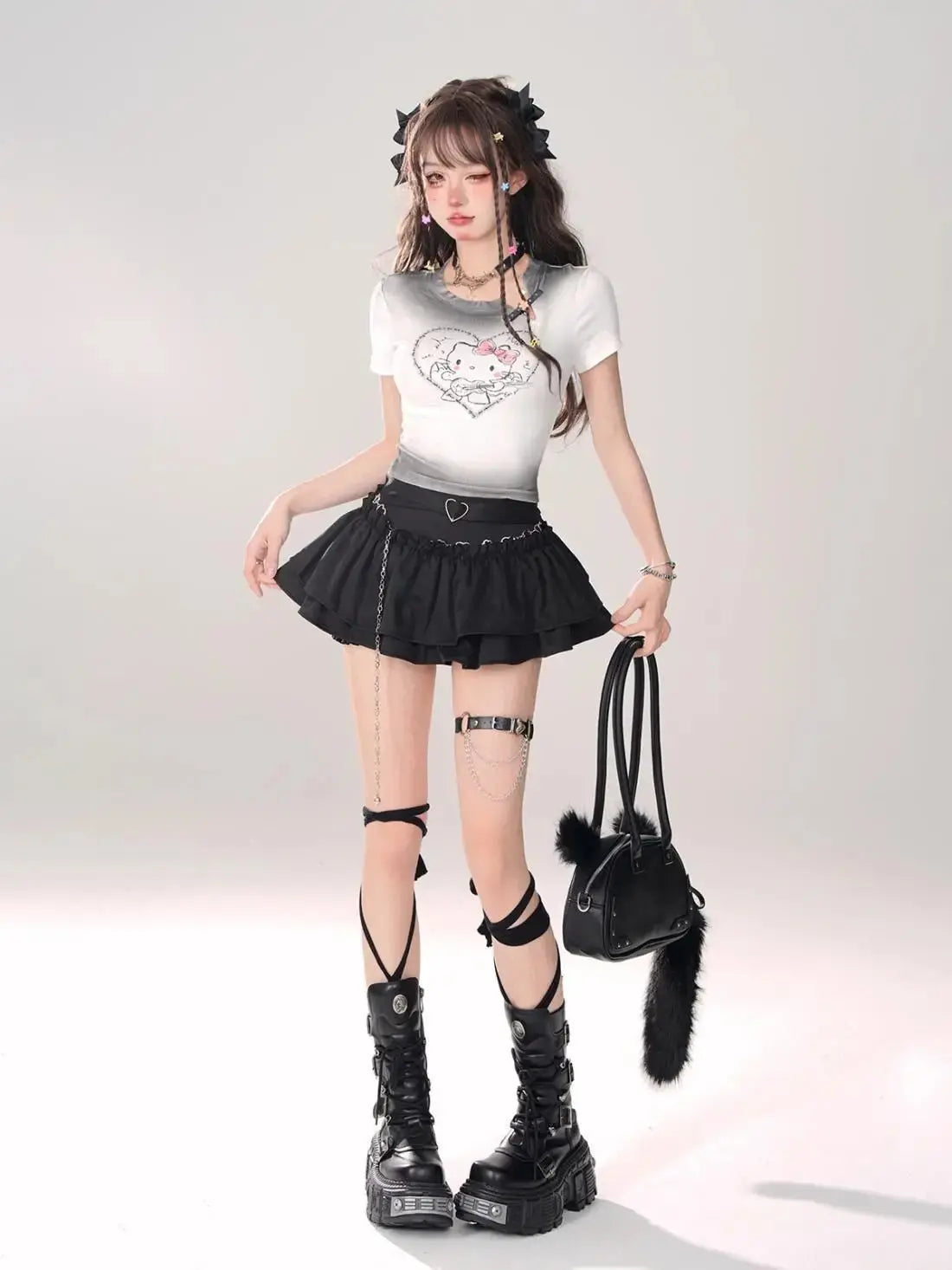Puffy Cake Skirts Women Ruffles Chic Popular Sweet Spicy Girls Gothic All-match Korean Fashion Streetwear Summer Popular Y2k - SS69