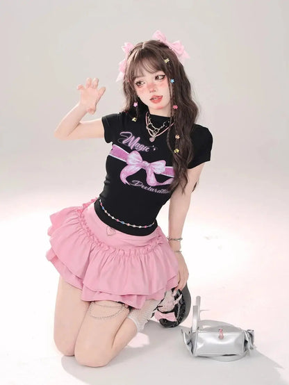 Puffy Cake Skirts Women Ruffles Chic Popular Sweet Spicy Girls Gothic All-match Korean Fashion Streetwear Summer Popular Y2k - SS69