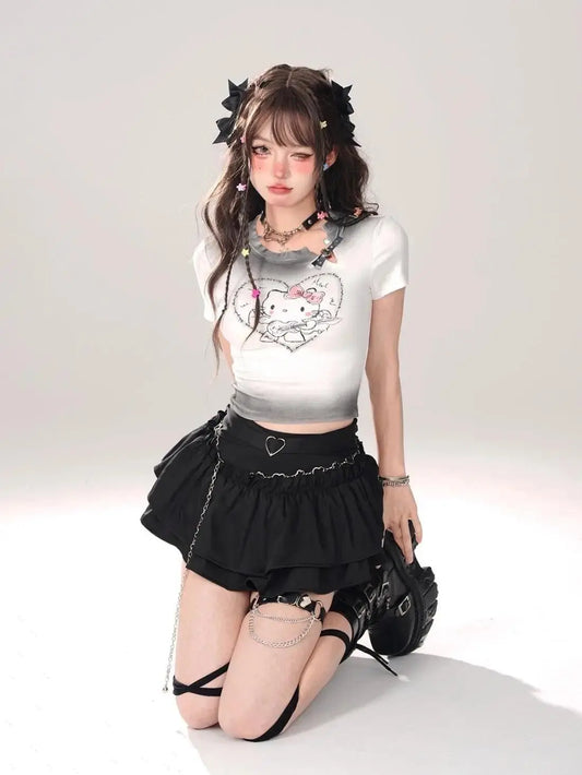 Puffy Cake Skirts Women Ruffles Chic Popular Sweet Spicy Girls Gothic All-match Korean Fashion Streetwear Summer Popular Y2k - SS69