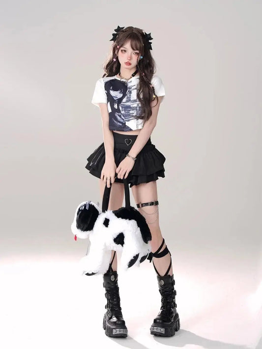 Puffy Cake Skirts Women Ruffles Chic Popular Sweet Spicy Girls Gothic All-match Korean Fashion Streetwear Summer Popular Y2k - SS69