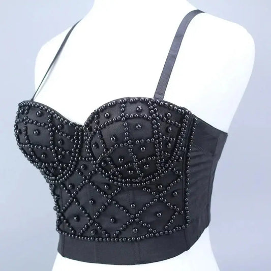 Punk Corset Rhinestone Diamond Tank Top Women Bra Stage Party Camis Sequin Shirt Woman Clothes y2k Blusa Crop Tops Ladies Shaper SS69