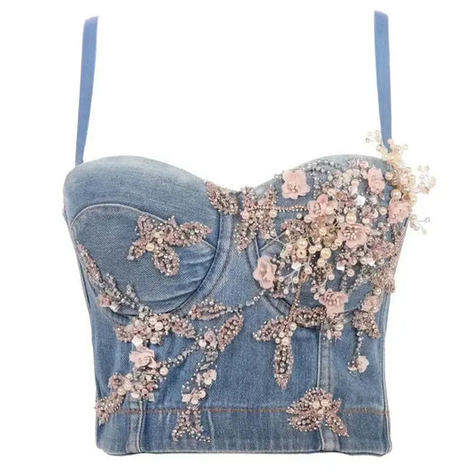 Punk Corset Rhinestone Diamond Tank Top Women Bra Stage Party Camis Sequin Shirt Woman Clothes y2k Blusa Crop Tops Ladies Shaper SS69