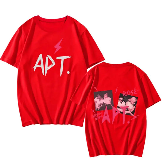 ROSÉ & Bruno Mars APT Song T-Shirt Graphic Printing Hip Hop Vintage Tee-shirt Short Sleeve Harajuku Tshirt Unisex Cotton Tees SS69 14.69 red / XL
