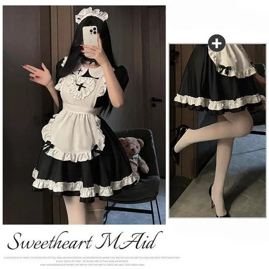Ram Rem Cosplay Costume Anime Lolita Maid Uniform Maid Apron Lolita Dress Life In A Different World From Zero Costumes Party Set - SS69