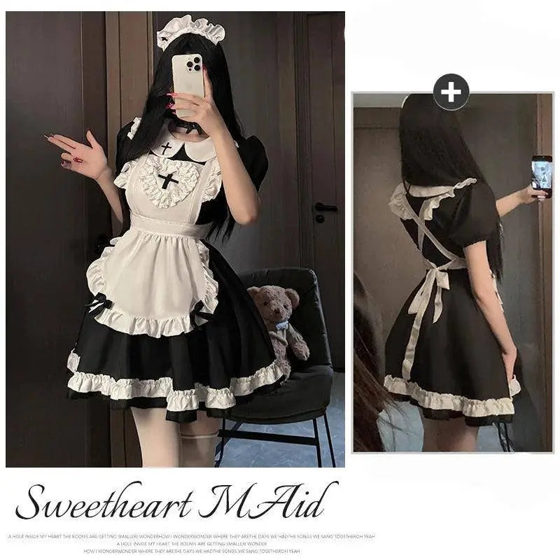 Ram Rem Cosplay Costume Anime Lolita Maid Uniform Maid Apron Lolita Dress Life In A Different World From Zero Costumes Party Set - SS69
