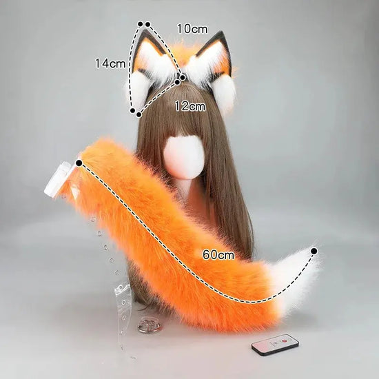 Remote Control Wagging Fox Wolf Tail Automatically Moving Animal Ear Headband Cosplay Prop Accessories Girl's Club Pub Costumes SS69