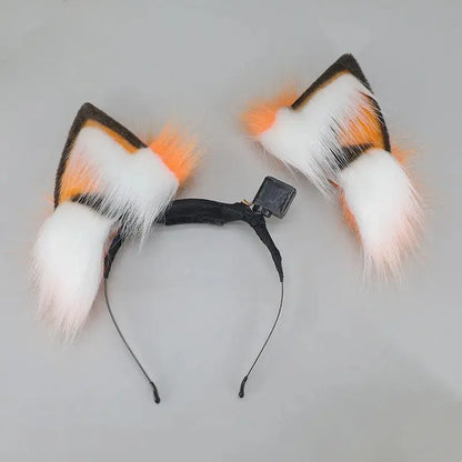 Remote Control Wagging Fox Wolf Tail Automatically Moving Animal Ear Headband Cosplay Prop Accessories Girl's Club Pub Costumes SS69