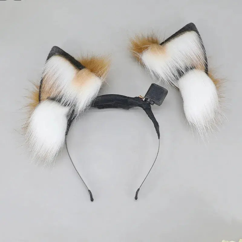 Remote Control Wagging Fox Wolf Tail Automatically Moving Animal Ear Headband Cosplay Prop Accessories Girl's Club Pub Costumes SS69