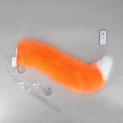 Remote Control Wagging Fox Wolf Tail Automatically Moving Animal Ear Headband Cosplay Prop Accessories Girl's Club Pub Costumes SS69 102.69 orange remote tail / Unisize / CHINA