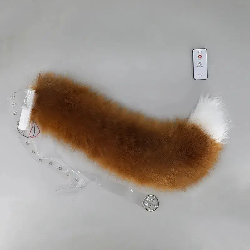 Remote Control Wagging Fox Wolf Tail Automatically Moving Animal Ear Headband Cosplay Prop Accessories Girl's Club Pub Costumes SS69