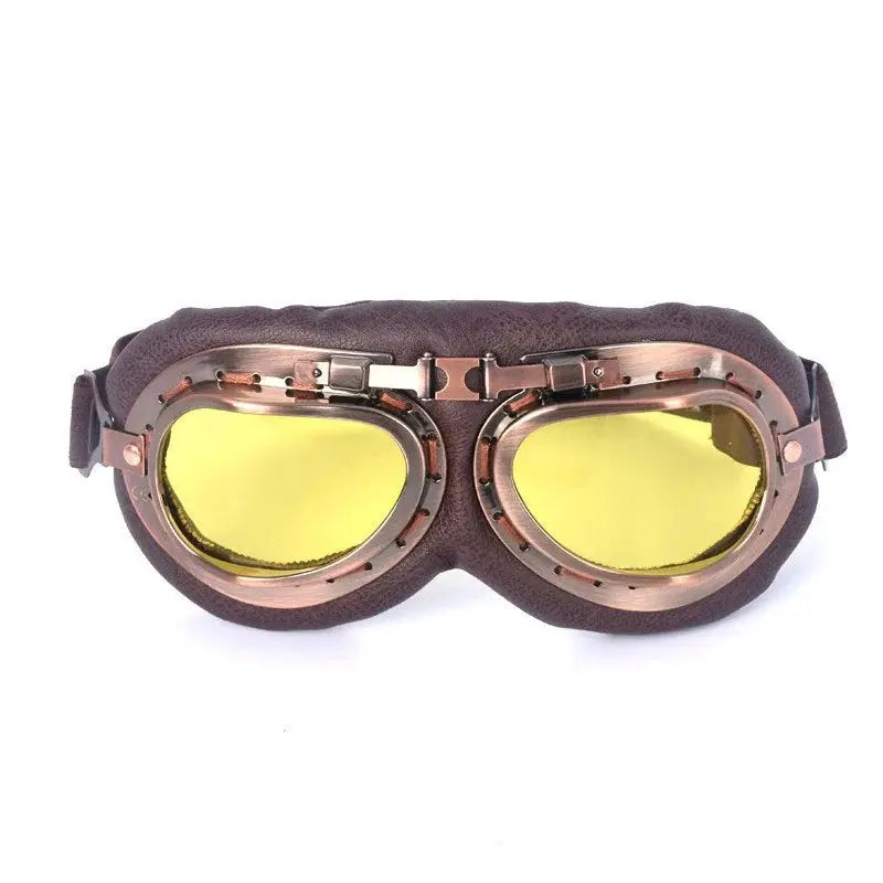 Retro Motorcycle Goggles Glasses Vintage Moto Classic Goggles for Harley Pilot Steampunk ATV Bike Copper Helmet SS69