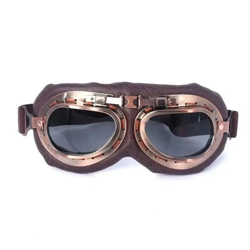 Retro Motorcycle Goggles Glasses Vintage Moto Classic Goggles for Harley Pilot Steampunk ATV Bike Copper Helmet SS69